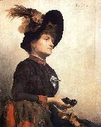 Anna Bilinska-Bohdanowicz Portrait of a lady with binoculars France oil painting artist